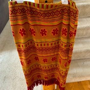 Vibrant color skirt with burgundy. Great for fall!